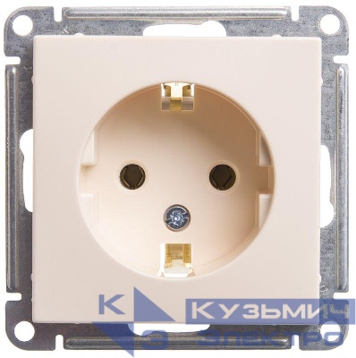 Розетка 1-м СП W59 16А IP20 с заземл. без защ. шторок механизм сл. кость SE RS16-154-2-86