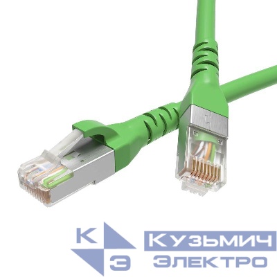 Патч-корд кат.5E F/UTP экранир. 4х2 LSZH 1м зел. DKC RN5EFU4510GN