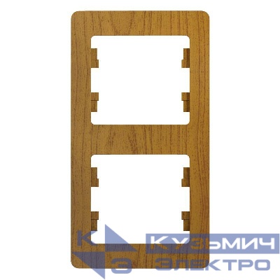 Рамка 2-м Glossa вертикал. дерево дуб SE GSL000506
