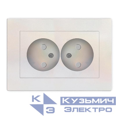 Розетка 2-м СП Афина 16А IP20 без заземл. защ. шторки в сборе жемчуж. Universal A0048-OBr