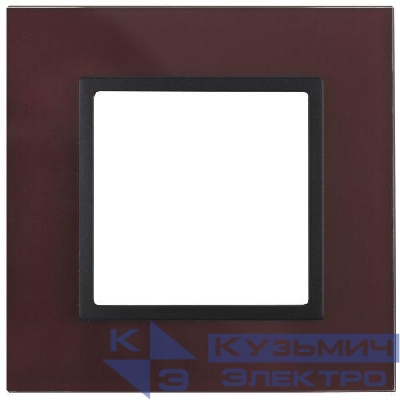 Рамка 1-м 14-5101-25 стекло Elegance бордо+антрацит ЭРА Б0034479