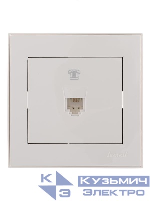 Розетка телефонная СП Rain RJ11 бел. LEZARD 703-0202-137