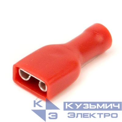 Наконечник изол. "розетка" 0.25-1.5кв.мм А=6.3х0.8мм кр. (уп.100шт) DKC 2A02TP