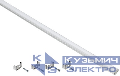 Профиль гибкий накладной для светодиод. ленты 1606 L2000 комплект аксессуаров опал алюм. IEK LSADD1606-SET1-2-G1-1-12