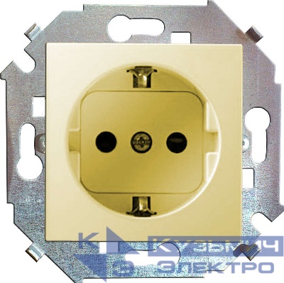 Розетка 1-м СП Simon 15 16А IP20 250В с заземл. Schuko защ. шторки винтов. клеммы механизм сл. кость Simon 1591443-031