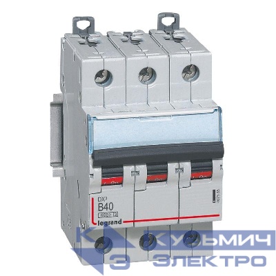 Выключатель автоматический модульный 3п B 40А 10кА DX3 6000 3мод. 400В Leg 407565
