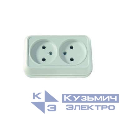 Розетка 2-м ОП 16А IP20 без заземл. крем. Makel 45217