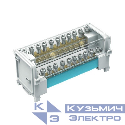 Блок распределительный 2p 7х6мм + 2х7.5мм + 2х9мм на DIN-рейку 125А DKC BD125112