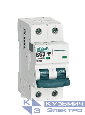 Выключатель автоматический модульный 2п B 63А 10кА ВА-105 DEKraft 13123DEK
