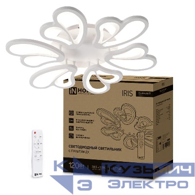 Светильник светодиодный ELEGANT IRIS 120Вт 3000-6500К 8400лм 230В 607х535х85мм с пультом ДУ бел. IN HOME 4690612051482