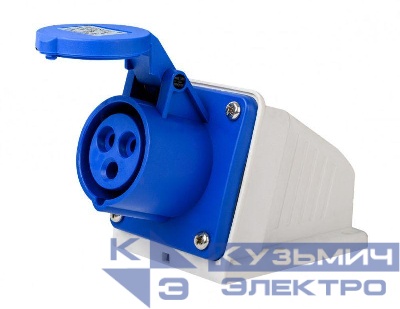 Розетка стационарная 2Р+РЕ 16А 220В IP44 РС-103 DEKraft 26190DEK