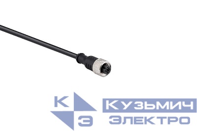Кабель соединительный 2м с гнездом M12х4 ПВХ IP68 EMAS SKM12P4YXV2
