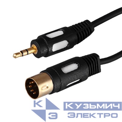 Шнур DIN 5PIN Plug - 3.5мм Stereo Plug 1.5М (GOLD) Rexant 17-2502