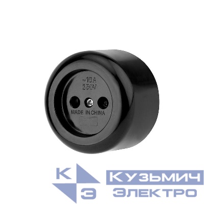 Розетка штепсельная карболитовая открытой уст. б/з 16А черн. Rexant 11-8980