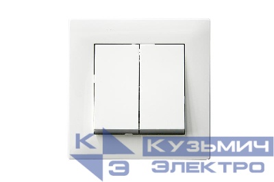 Выключатель 2-клав. Karea RIZZ бел. Makel 88001003