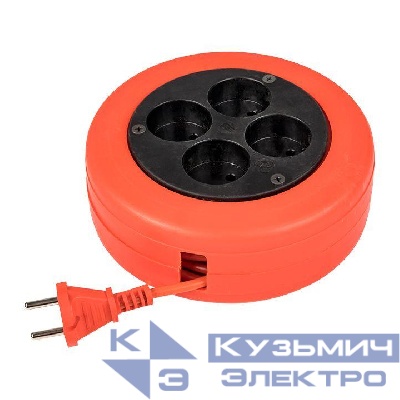 Удлинитель-рулетка 4х10м без заземл. 10А IP20 2.3кВт ПВС 2х0.75 PROxima EKF UBR-6-257-4-10