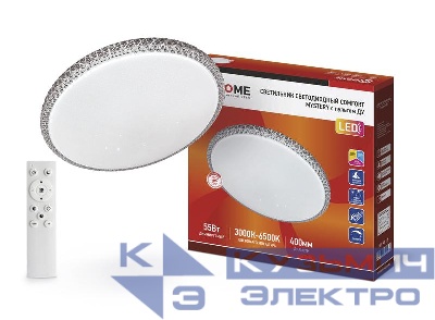 Светильник светодиодный COMFORT MYSTERY 55Вт 3000-6500К 4400лм 230В 400х70мм с пультом ДУ IN HOME 4690612034904