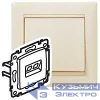 Розетка компьютерная 1-м СП Valena RJ45 кат.5E UTP на захватах механизм сл. кость Leg 774130