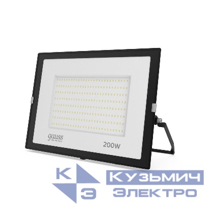 Прожектор светодиодный Elementary 200Вт IP65 6500К 17000лм PROMO G3 черн. GAUSS 613100200P