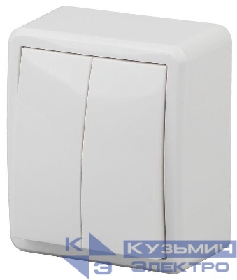 Выключатель 2-кл. ОП Эра Эксперт 10А IP20 11-1204-01 250В 10AX бел. Эра Б0020663