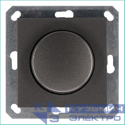 Светорегулятор поворотно-нажимной (диммер) LED 30-400Вт 1gang 2way механизм мокко Jasmart G4012Z