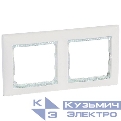 Рамка 2-м Valena горизонт. бел. кристалл (блист.) IEK 694244