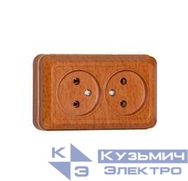 Розетка 2-м ОП Олимп 16А IP20 без заземл. еврослот бук UNIVersal 7946741