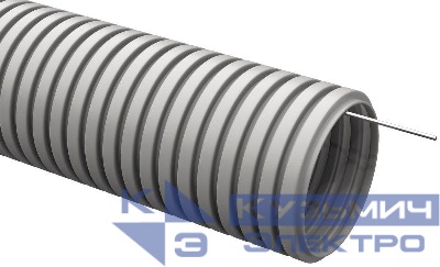 Труба гофрированная ПВХ d32мм с протяжкой сер. ELASTA (уп.25м) IEK CTG20-32-K41-025I
