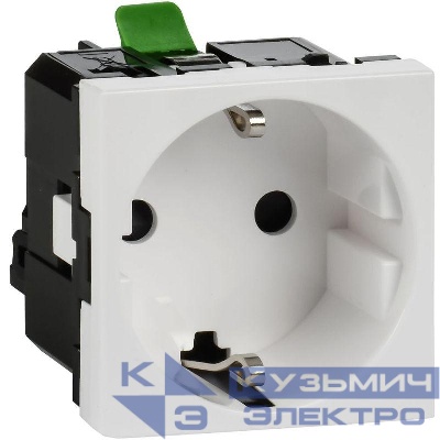 Розетка 2мод. 16А 250В 90град. с заземл. без защ. шторок безвинт. зажимы бел. ИЭК Leg 4521054