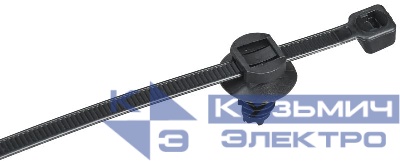 Хомут 4.8х200мм P6.6 с креплением на елочку черн. (уп.100шт) IEK UHH16-D048-200-100-K02