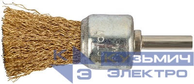 Корщетка-венчик со шпилькой стальная латунированная волнистая проволока 24мм КУРС 38470