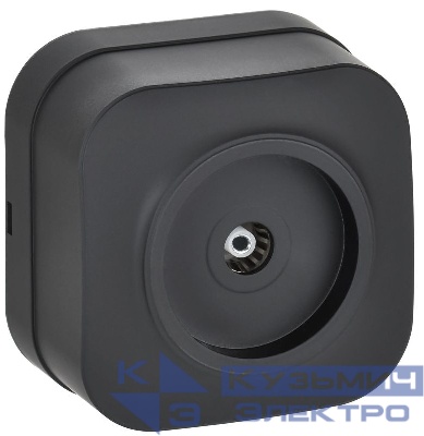 Розетка телевизионная TV 1-м ОП GLORY РТВ20-ХЧм черн. матов. IEK EAH10-K02M