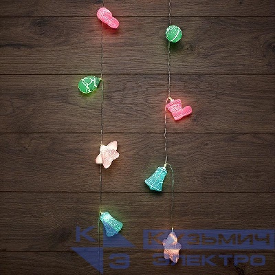 Гирлянда светодиодная "Новый год" 1.5м 10LED тепл. бел. 0.1Вт IP20 провод ПВХ прозр. элементы питания 2хAA (не в компл.) Neon-Night 303-081
