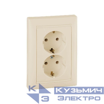 Розетка 2-м СП Valena 2К+З с заземл. нем. станд. сл. кость (DIY-упак.) Leg 695616