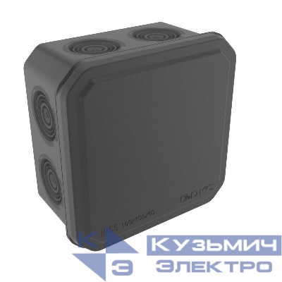Коробка ответвительная с 8+2 кабельными вводамиd25/20мм IP55 100х100х50мм черн. DKC 53800B