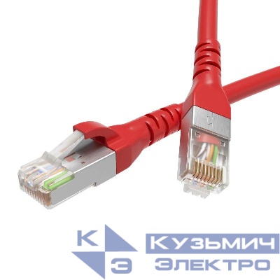 Патч-корд экранированный кат.6 F/UTP 4х2 LSZH 1.5м красн. DKC RN6FU4515RD