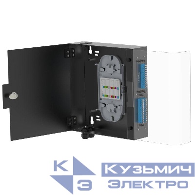 Копус оптического навесного бокса 2 слота для адаптерных планок типа RNAP без сплайс-кассеты без пигтейлов черн. DKC RNFBE2BL