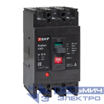 Выключатель автоматический 3п 32А 15кА LS63 ProPact EKF mccb-63-15-3-32-ls