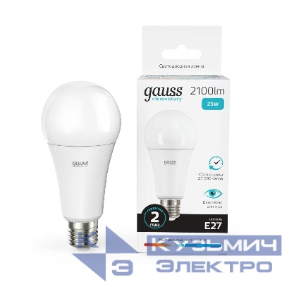 Лампа светодиодная Elementary 25Вт A70 грушевидная 4100К нейтр. бел. E27 2100лм GAUSS 73225