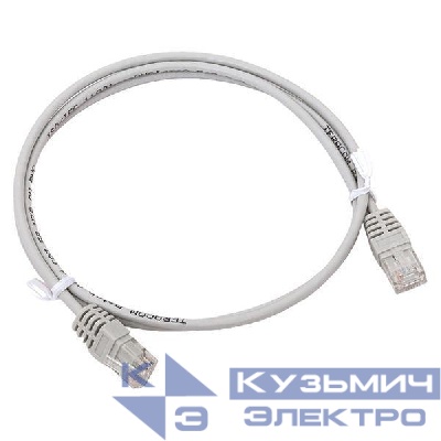 Патч-корд кат.5E UTP неэкранир. PVC 1Гбит/с 1м сер. TERACOM EKF TRC-5EUTP-PVC-1M-GY