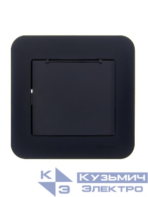 Розетка 1-м СП ASTI 16А IP20 с заземл. с крышкой термопласт в сборе черн. бархат. LEZARD 7081-4242-123В