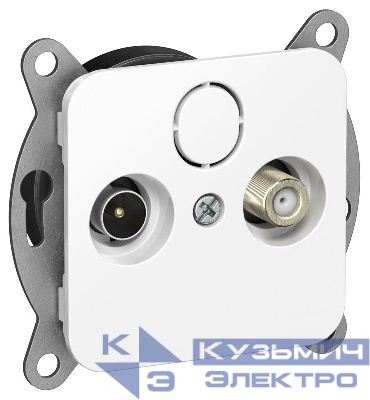 Розетка оконечная TV/SAT 2-м СП FLITE РТВс-2-1-1-ФлБ экранир. механизм бел. IEK FI-AF23-O-K01