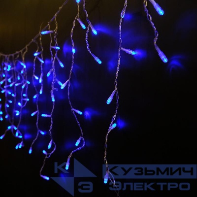 Гирлянда "Бахрома" OIC100LSE-B-T-I4-F 100LED син./бел. 2х0.5м 20 нитей 24/56/32/48см соединяемая до 20шт уличная мерцающая SHLights 4690601034991