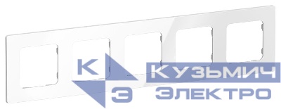 Рамка 5-м СП FLITE РУ-5-К-ФлБ бел. IEK FI-M52-32-20-K01