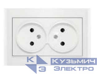 Розетка 2-м СП Бриллиант 16А IP20 без заземл. защ. шторки бел. UNIVersal 7947526