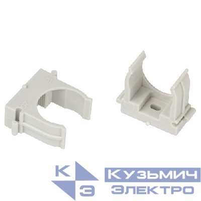 Держатель для труб (клипса) d25мм для прямого монтажа CLIP-25-G-MP сер. (уп.50шт) Эра Б0062105