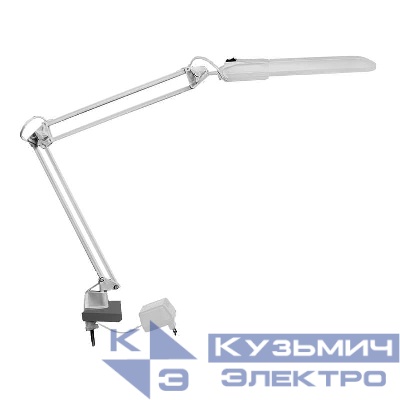 Светильник Дельта 1 настол. на струбцине с дросселем 11Вт с лампой КЛЛ G23 сер. Трансвит 128