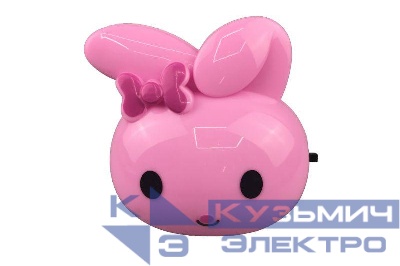 Светильник светодиодный NL-233 "Заяц" 220В ночник с выкл. розов. Camelion 13808