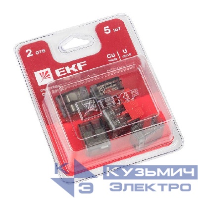Клемма строительно-монтажная СМК 221-412 2-проводная 0.2-4кв.мм (блист.5шт) PROxima EKF plc-smk-221-412b