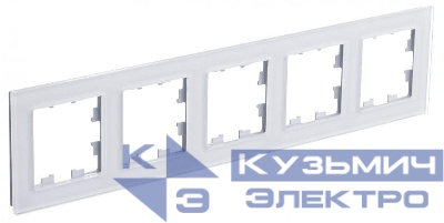 Рамка 5-м AtlasDesign Nature органич. стекло бел. SE ATN320105